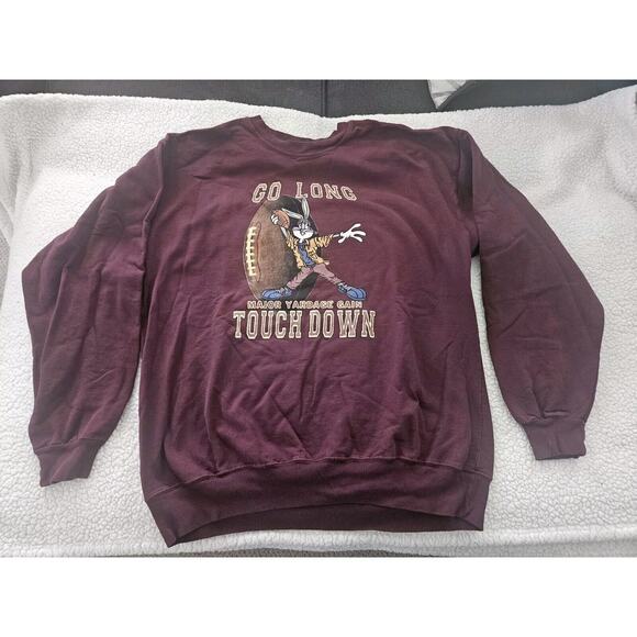 Vintage Looney Tunes Bugs Bunny‎ 1990s Crewneck Sweatshirt Football Adult XXL - Picture 1 of 13